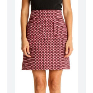 Ann Taylor Skirt Women's 4 Pink A-Line Mini Pockets High Rise Wool Blend Vintage